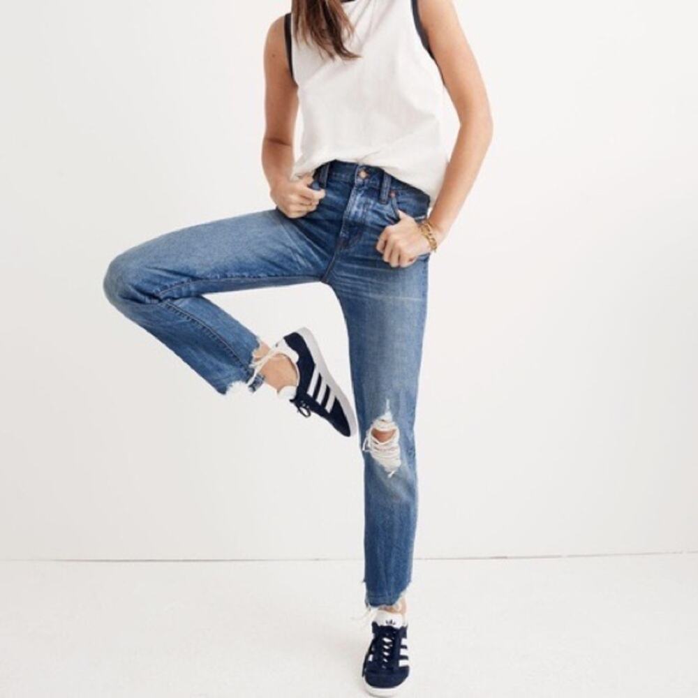 Madewell The Perfect Summer Jean Heavily Distressed Denim Size 24
